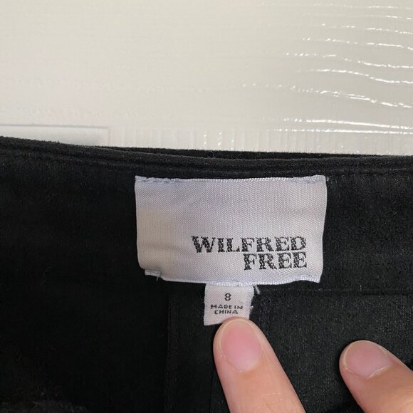 wilfred free black suede button up mini skirt - Picture 3 of 4